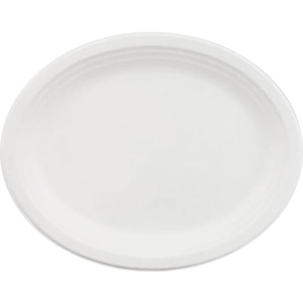 Huhtamaki Chinet, Classic Paper Dinnerware, Oval Platter, 9 3/4 X 12 1/2, White, 500PK 21257CT - main