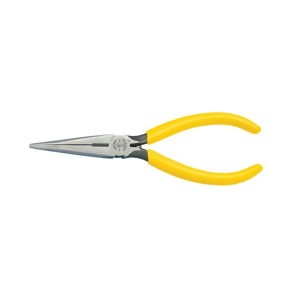 Klein Tools 7 3/16 in D203 Long Nose Plier, Side Cutter Plastic Dipped Handle D203-7C - main