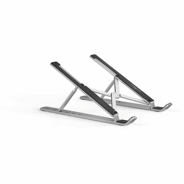 Durable Office Products DURABLE Laptop Stand FOLD - Upto 15" Screen Size Notebook Support - Aluminum - Silver 505123 - main