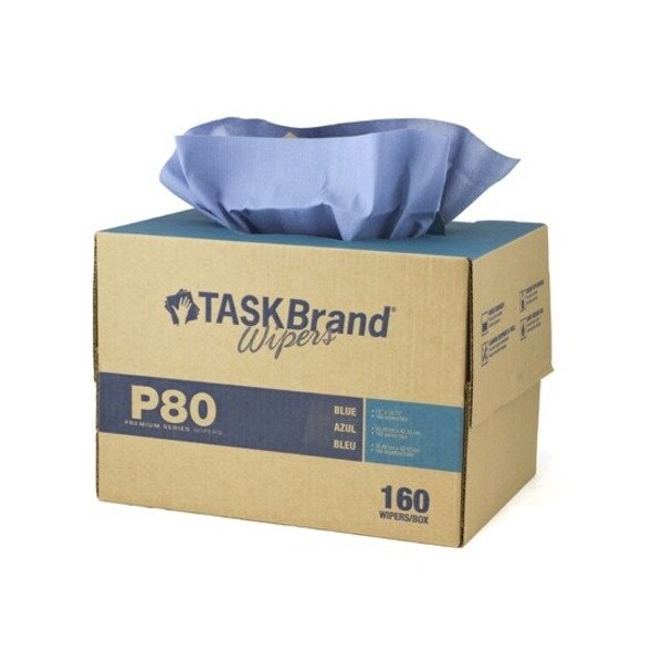 Hospeco Taskbrand P80 Hydrospun Interfold Wiper, Blue, 11x16.75, 160/DC - Case of 160, 160PK N-P080ITB - main