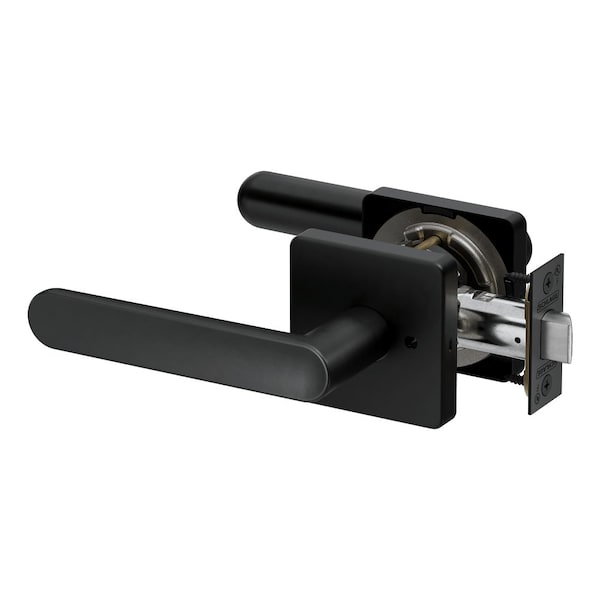 Schlage Grade 2 Bath/Bedroom Privacy Tubular Lock, Non-Keyed, Selena Lever, D Rose, Matte Black Finish PT40 SELD 622 - main