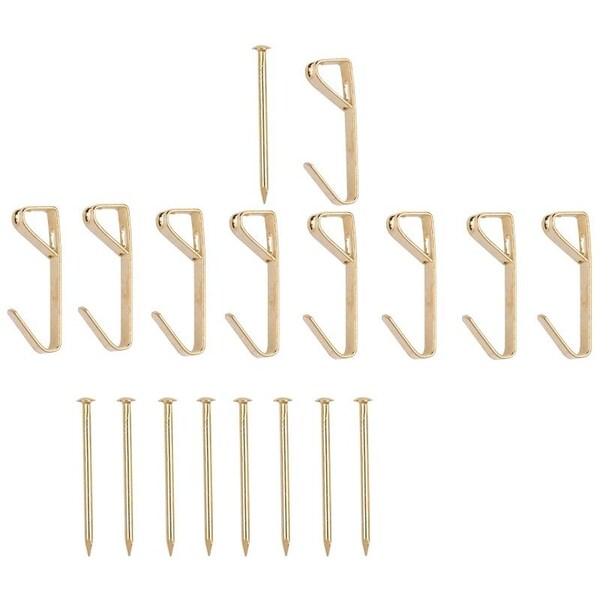 Prosource Picture Hanger, 20 lb, Steel, Polished Brass, Brass, Nail-In Mounting PH-122308-PS - main