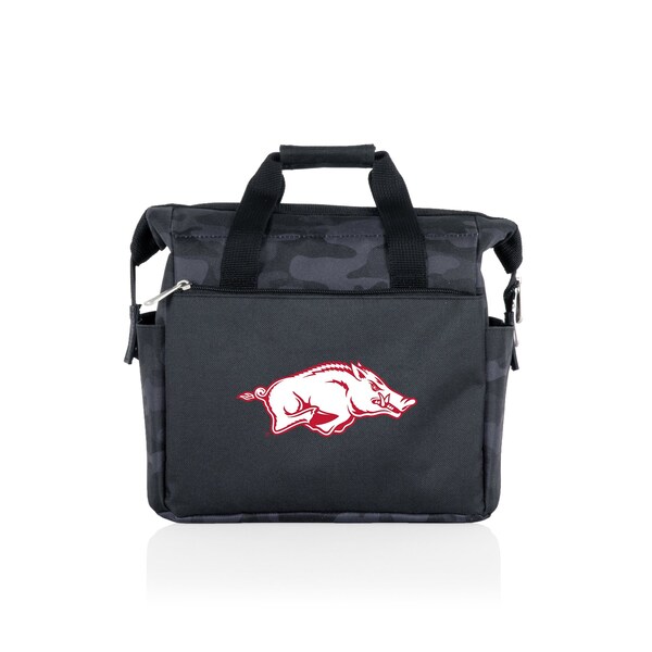 Picnic Time Family Of Brands NCAA Arkansas Razorbacks On The Go Lunch Bag Cooler - Soft Cooler Lunch Box, Black Camo 510-00-182-034-0 - main