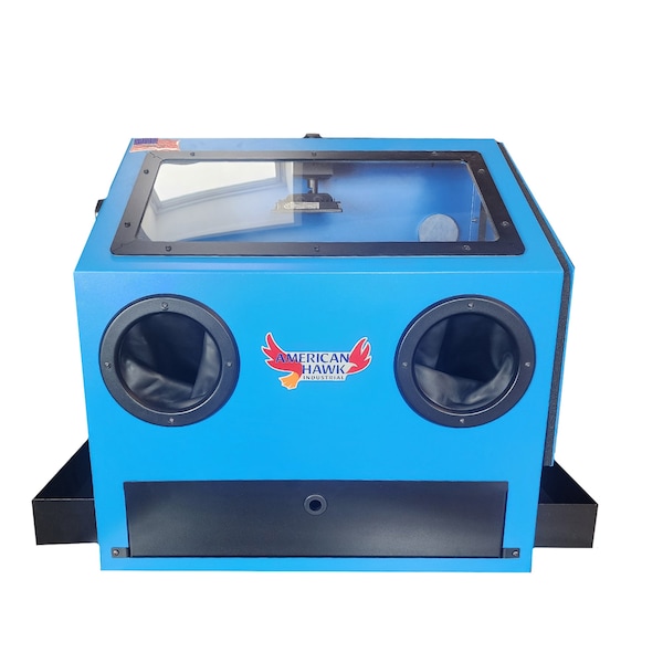 American Hawk Industrial Benchtop Abrasive Blast Cabinet 25.5in H x 25.5in W x 17in D BLUE BT25-BLUE - main