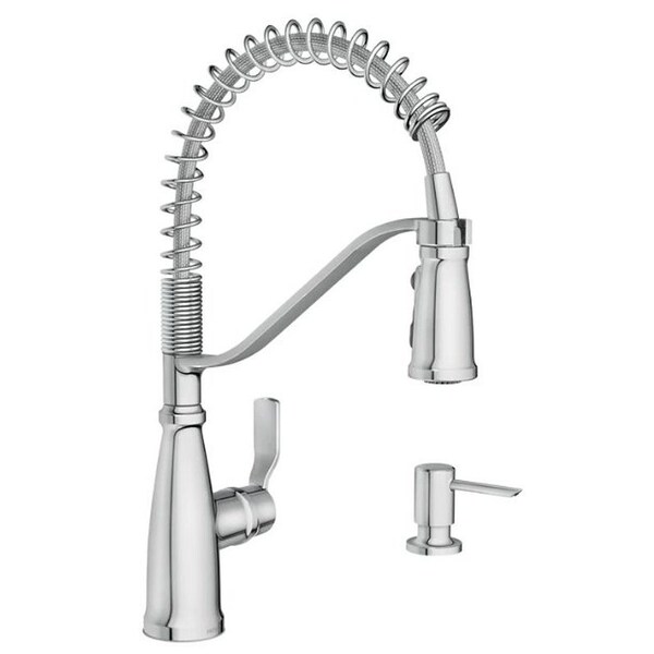 Moen Nolia Kitchen Faucet, 1.5 gpm, 1-Faucet Handle, 1, 3-Hole, Metal, Chrome, Countertop, Sink Mounting 87886 - main