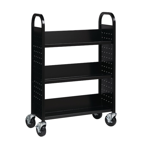 Hirsh Hirsh Single-sided Mobile Book Cart for Schools, Black 21789 - main