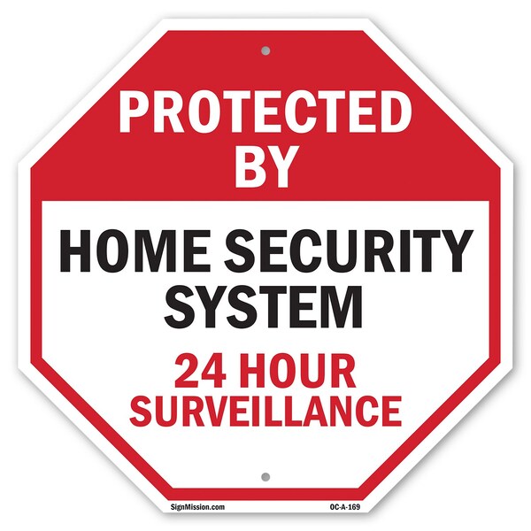 Signmission Protected By Home Security System 2, 6 Inch X 6 Inch, Plastic Sign OC-P-6-169 - main