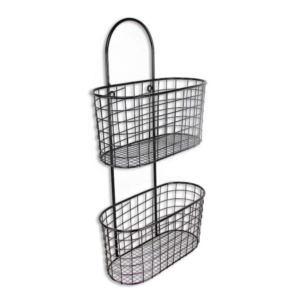 Homeroots Black Metal Wire Hanging Storage 399690 - main
