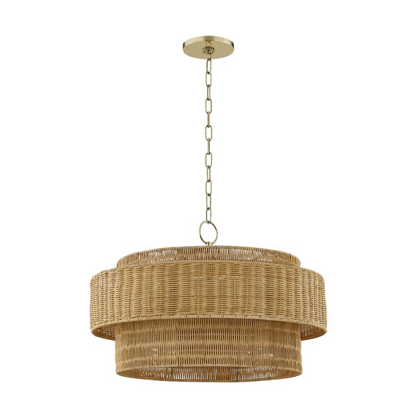 Mitzi Danica 4 Light Pendant 24 In. Aged Brass H854704-AGB - main