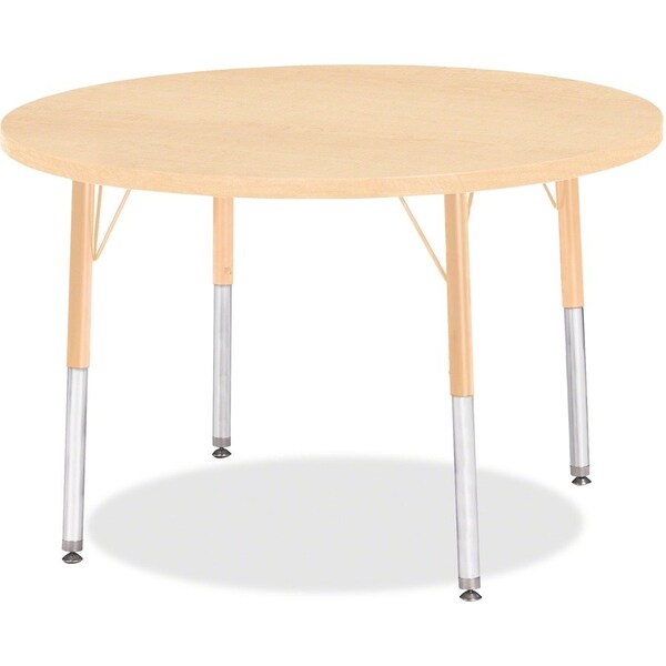 Jonti-Craft Berries Round Activity Table, 36 in. Diameter, E-height, Maple/Maple/Camel 6488JCE251 - main