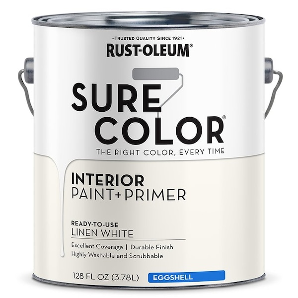Sure Color Gal Rust-Oleum Linen White Interior Paint + Primer, Eggshell 380220 - main