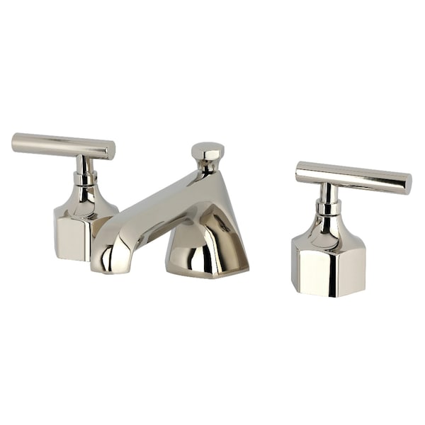 Kingston Brass Widespread Bathroom Faucet with Brass Pop-Up, Polished Nickel KZ4466CML - main