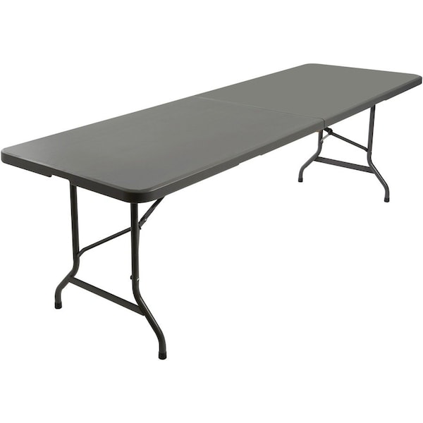 Iceberg IndestrucTable Classic Bi-Fold Folding Table, Charcoal Top and Frame, 30 in W x 60 in L x 29 in H 65457 - main