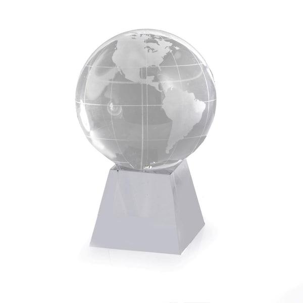 Bey Berk International Bey-Berk International 3 in. Acetate Etched Glass Globe with Base, Clear R66W - main