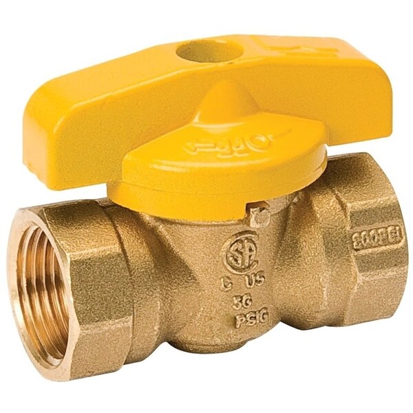 B & K ProLine Series Gas Ball Valve, 1/2 in Connection, FPT, 200 psi Pressure, Manual Actuator, Brass Body 210-523RP - main