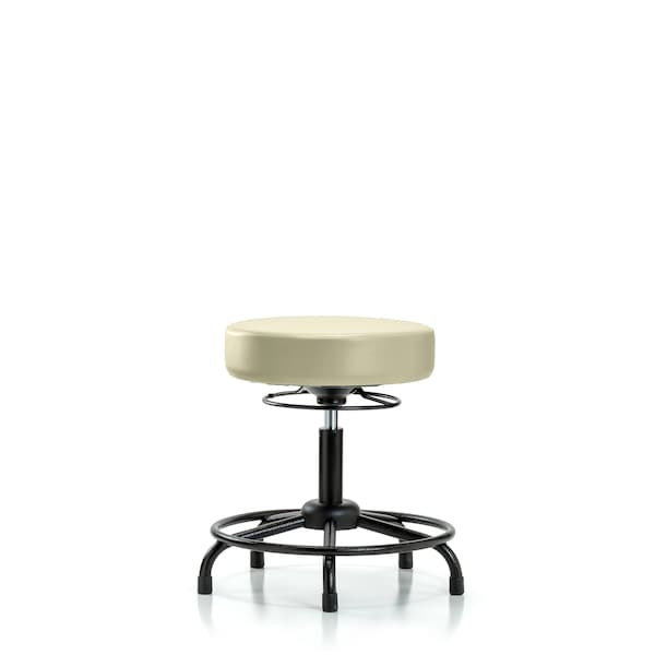 Blue Ridge Ergonomics Desk Stool, Vinyl, RT, Glides, Wht BR-VDHSO-RT-RG-8501 - main