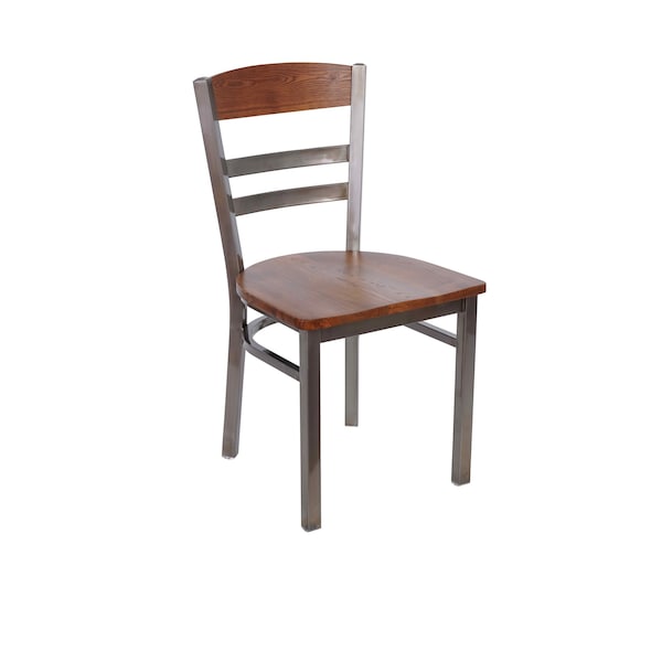 Bfm Seating Barrick Steel Wood Back Chair - Autumn Ash Seat & Back - Clear Coat Finish 2165CASH-AACL - main
