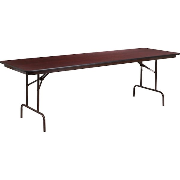 Flash Furniture Rectangle Folding Table, Laminate Top, Wood Grain YT-3096-MEL-WAL-GG - main