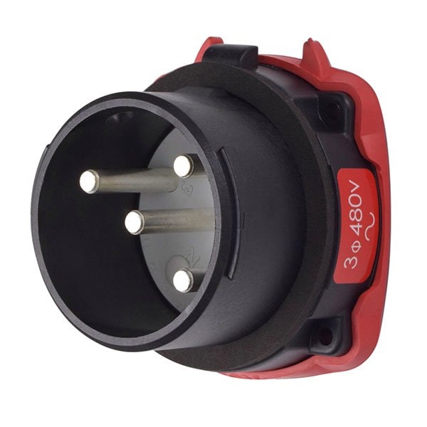 Meltric DS30 HAZ INLET POLY BLACK SIZE 3 TYPE 4X 3P+G 30 A 480 VAC 60 Hz NO AUX 35-38043-HAZ - main