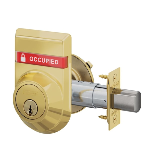 Schlage Commercial Grade 2 Single Cylinder Deadbolt with C Keyway KD with 12287 Latch and 10094 Strike and B560P605OSOCC - main