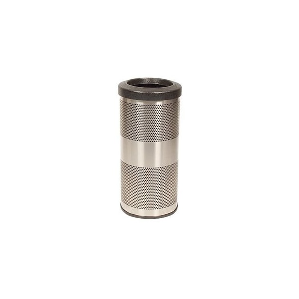 Witt Industries 10 gal Round Heavy Duty Plastic Can, Stainless Steel, Stainless Steel SC10-01-SS-FT - main