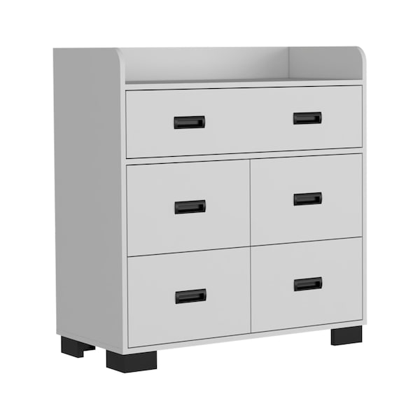 Homeroots 33" White Five Drawer Dresser 534940 - main