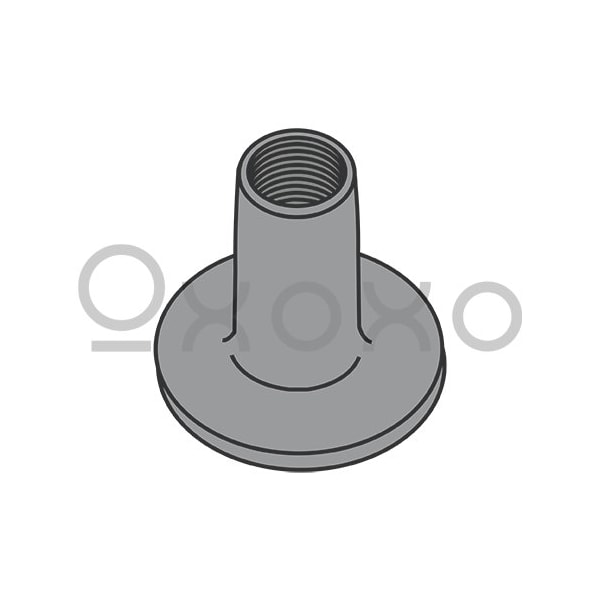 Oxoxo 10-24X9/32 Weld Nut With No Projections .750 Round Base Plain, 1000PK 398599 - main