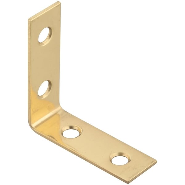 National Hardware V1875 Series Corner Brace, 1-1/2 in L, Solid Brass, Solid Brass, 4PK N213-397 - main