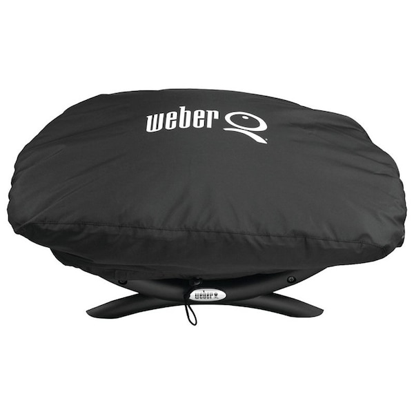 Weber Grill Cover, 1714 in W, 1212 in H, Polyester, Black 7110 - main