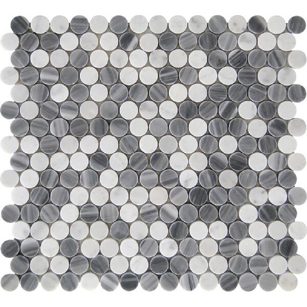 Apollo Tile 11x12 Bardiglio Nuvolato, Carrara Marble Polished Floor and Wall Mosaic Tile 4.83 sqft/case, 5PK APLSE88P06PA - main