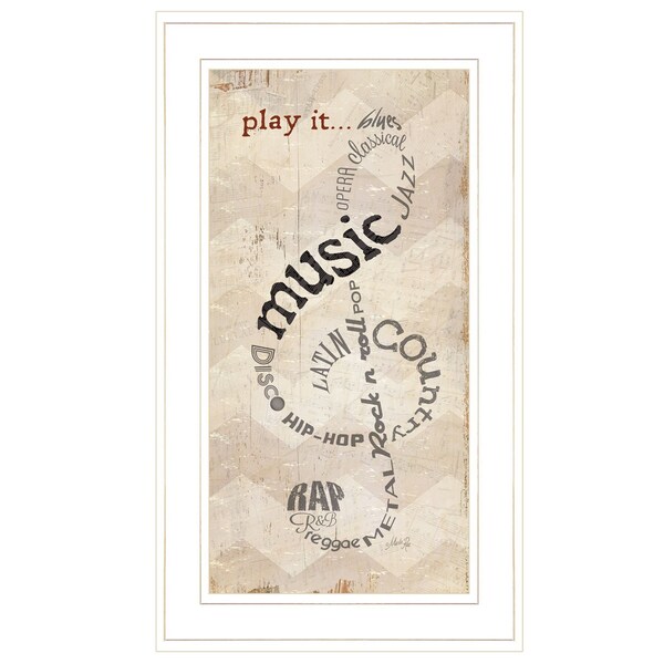 Homeroots Play It 1 White Framed Print Wall Art 405187 - main