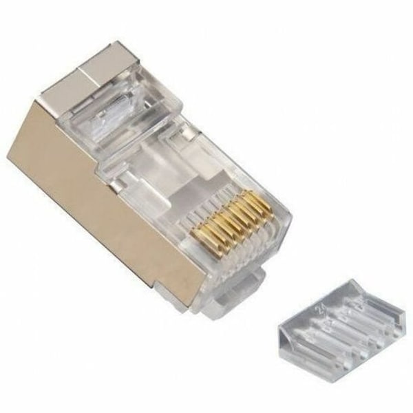 Platinum Tools RJ45 8P8C SHIELDED CAT6 2 PC. CONNECTOR W/ LINER, ROUND SOLID, 3-PRONG. 50/CLA 106207C - main