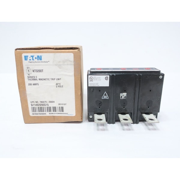 Eaton CIRCUIT BREAKER TRIP UNIT 3P 200A AMP KT3200T - main