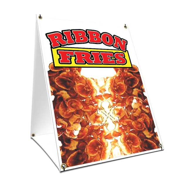 Signmission Ribbon Fries, 36 Inch x 24 Inch A-frame Yard Sign, Plastic Sign SBC-2436-Ribbon Fries - main