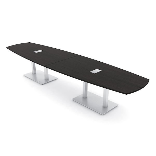 Skutchi Designs Arc Boat Conference Table, 45 in W, 168 in L, Black HAR-ABOT-48x168-DOU-U999T19-ESIL - main