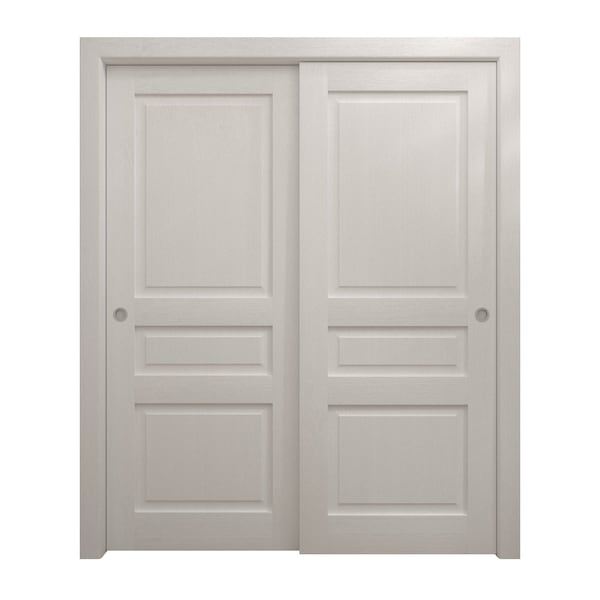 Sartodoors Sliding Closet Bypass Doors 36 x 80 inches, Ego 5012 Painted White Oak, Rails Hardware Set, Wood EGO5012DBD-PWO-36 - main