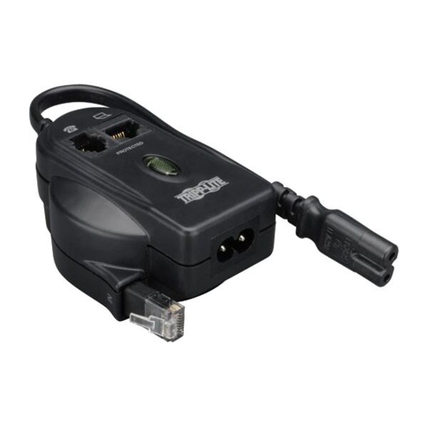 Tripp Lite Power Strip, Surge, Tel/Ethernet Protection, C8 2-prong, IEC-320-C8, 0 ft., Black TRAVELERC8 - main