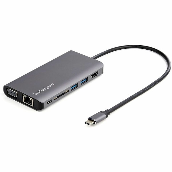 Startech.Com 8-IN-1 USB-C TRAVEL DOCK W/ 4K 30HZ HDMI/VGA, 2 USB-A, USB-C, SD, GBE, HEADSET/M DKT30CHVAUSP - main