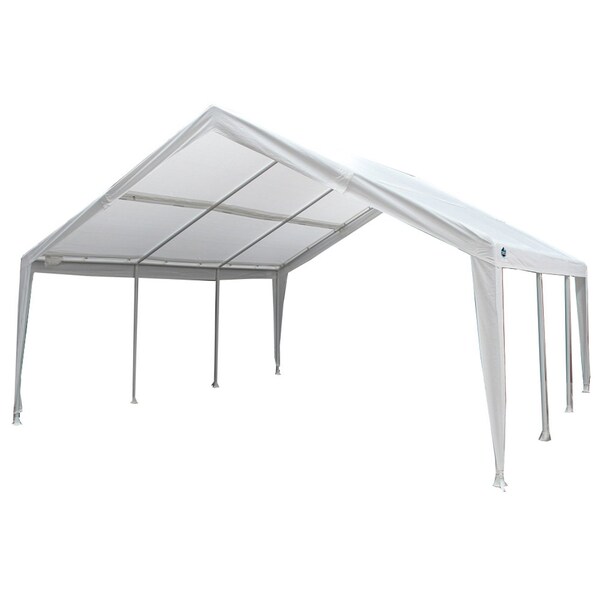 King Canopy Expandable Canopy 12ftx20ft / 20ftx20ft, Steel Frame, 8-Leg, White EX1220 - main