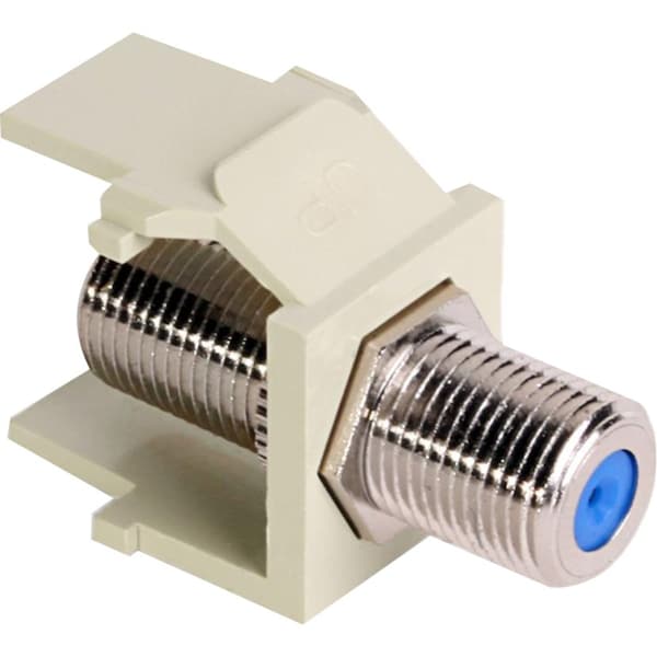 Leviton Coaxial Connectors Coupler F-Connector Nickel Plated Ivory 41084-FIF - main