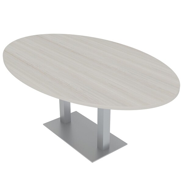 Skutchi Designs Oval Conference Table With Power Unit, 48 in W, 72 in L, Ivory HAR-OVL-48X72-DOU-K458-NA - main