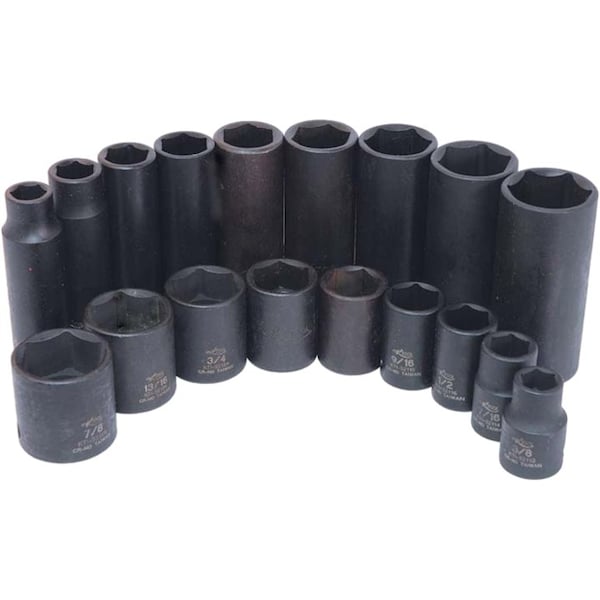 K-Tool International 3/8" Drive, 3/8" Size, SAE Socket, 6 Points, Deep 6Pt, 3/8"Dr, 3/8 KTI-32212 - main