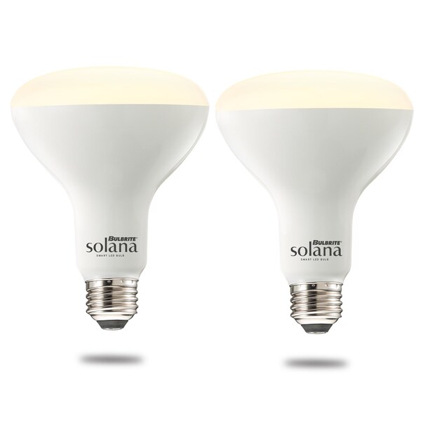 Bulbrite Solana 65-Watt Equivalent BR30 Smart WIFI Connected LED Light Bulb, Frost, 2PK 861702 - main