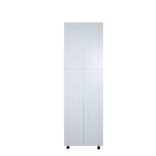 Cambridge Everest 24 in. W x 24 in. D x 90 in. H Ready to Assemble Shaker Pantry Kitchen Cabinet in White SA-TP2490-SW-KIT - main