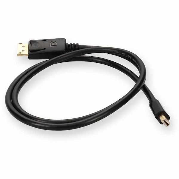 Add-On 3FT MINI-DISPLAYPORT 1.2 MALE TO DISPLAYPORT 1.2 MALE BLACK CABLE FOR RESO MINIDP2DP12MM3 - main