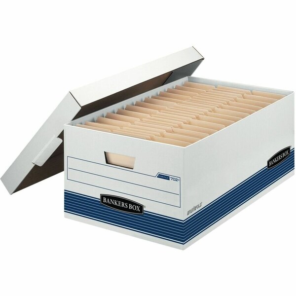 Bankers Box File Box, Corrugated Fiberboard, 15 in W, 24 in D, 10 in H, Lift-Off Locking Lid Closure 00702 - main