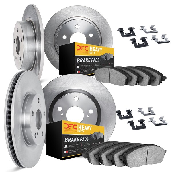 Dynamic Friction Co DFC Brake Rotor- Heavy Duty Brake Pad includes Hardware 6214-99123 - main