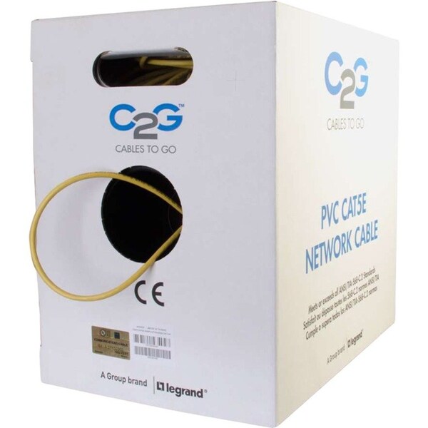 C2G 1000ft CAT5E 350Mhz STRANDED CM YLW TAA 43404 - main