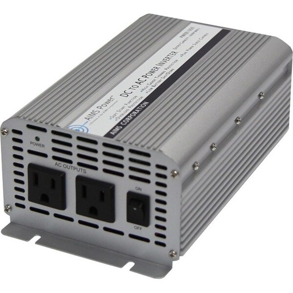Aims Power Power Inverter, Modified Sine, 2,000 W Peak, 1,000 W Continuous, 2 Outlets PWRB1000 - main