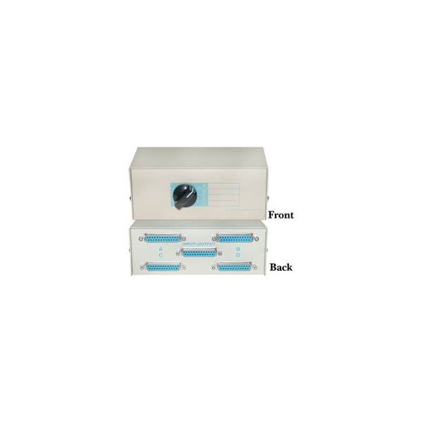 Cable Wholesale ABCD 4 Way Switch Box, DB25 Female 40D3-17604 - main
